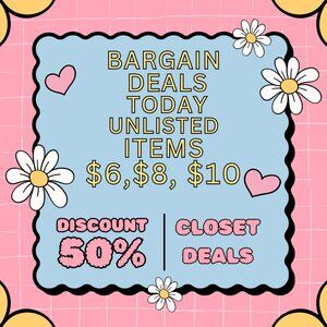 BARGAIN DEALS IS LIVE 🥰CLOSET ITEMS 50% OFF. COME SHOP FOR GREAT DEALS